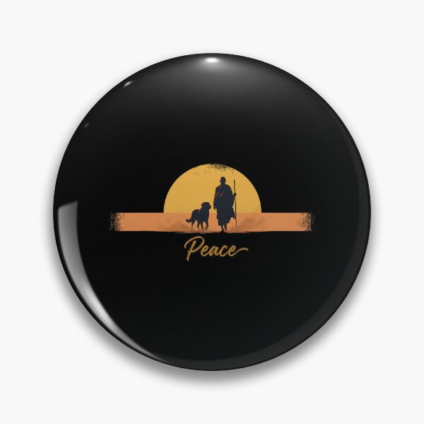Item preview, Peace Minimalist Zen Art Walk for Peace Monks with Aloka Dog designed and sold by CristHuds.