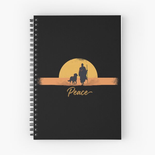 Item preview, Peace Minimalist Zen Art Walk for Peace Monks with Aloka Dog designed and sold by CristHuds.