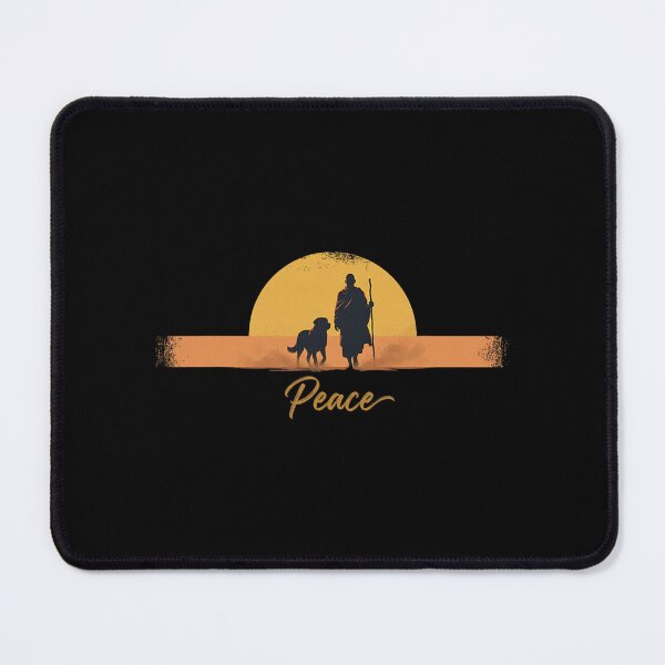 Item preview, Peace Minimalist Zen Art Walk for Peace Monks with Aloka Dog designed and sold by CristHuds.