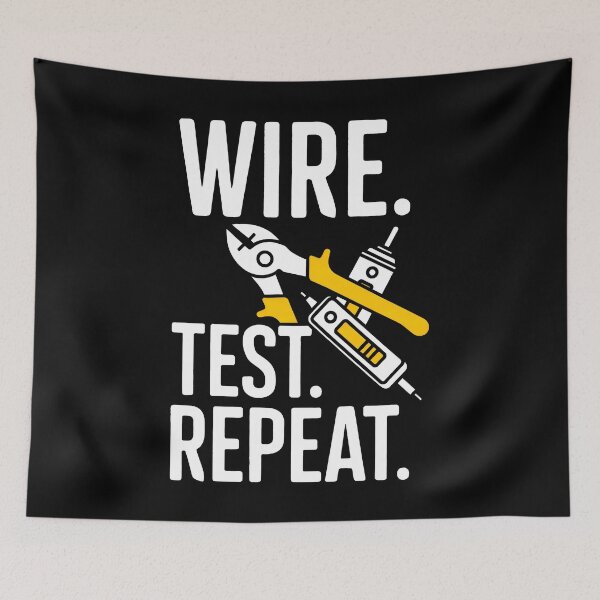 Item preview, Bold Text Wire Test Repeat With Tools designed and sold by SplashTastic.