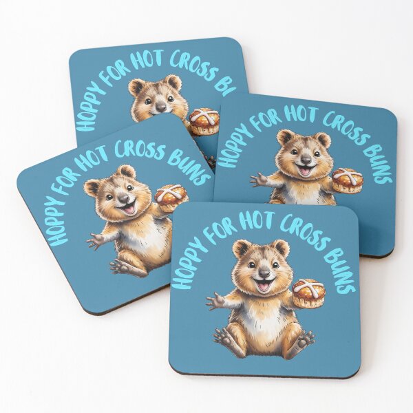 Item preview, Festive Australian Easter Quokka Loves Hot Cross Buns designed and sold by Wennebabs.