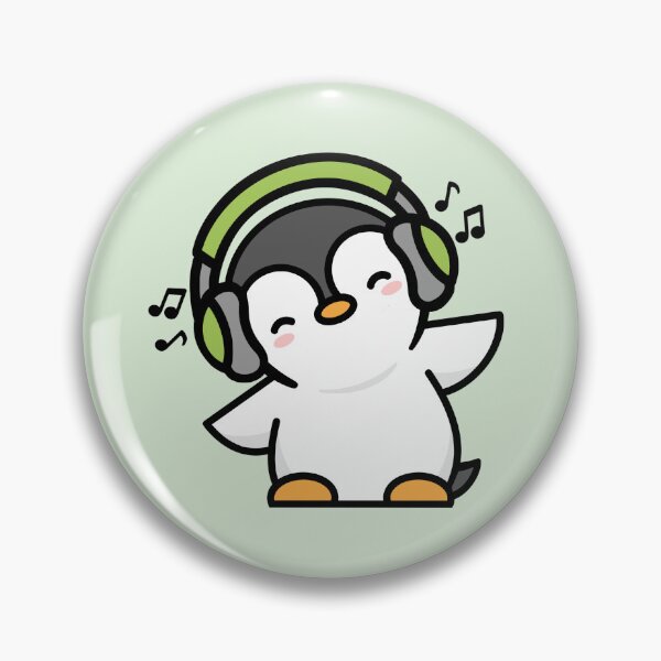 Item preview, Penguin Listening to Music - GREEN designed and sold by missnisa.