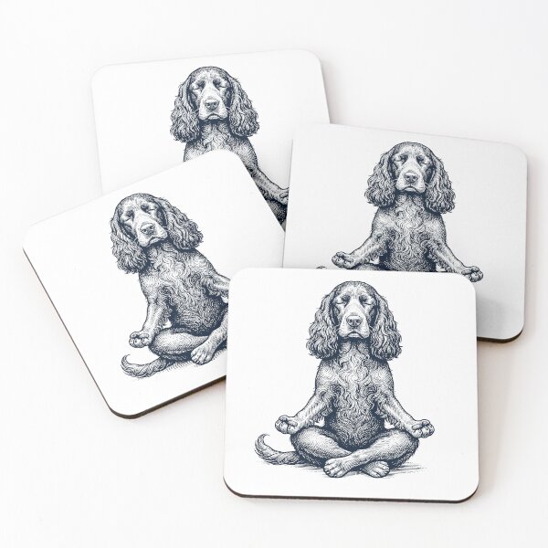Item preview, Vintage Field Spaniel Yoga Lotus Meditation Dog Lover designed and sold by DoodleTortle.