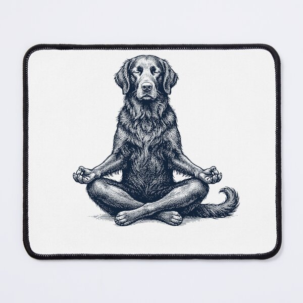 Item preview, Vintage Flat-Coated Retriever Yoga Lotus Meditation Dog Lover designed and sold by DoodleTortle.