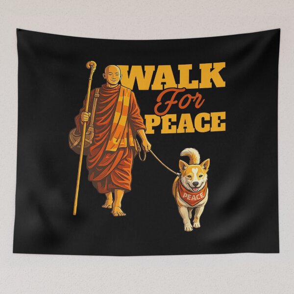 Item preview, Peace Walking Monks and Aloka Dog Walk for Peace Men Women  designed and sold by CristHuds.