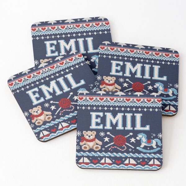 Item preview, Emil (first name) in blue knitted look with toy designed and sold by Mauswohn.