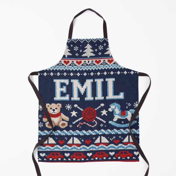 Item preview, Emil (first name) in blue knitted look with toy designed and sold by Mauswohn.