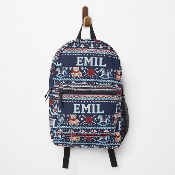 Item preview, Emil (first name) in blue knitted look with toy designed and sold by Mauswohn.