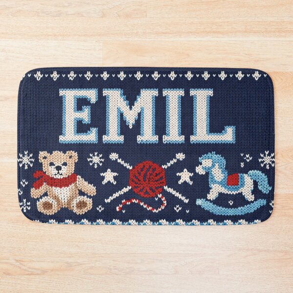 Item preview, Emil (first name) in blue knitted look with toy designed and sold by Mauswohn.