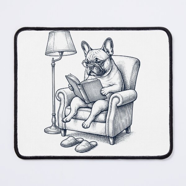 Item preview, Vintage French Bulldog Read Book Dog Mom Dad designed and sold by DoodleTortle.