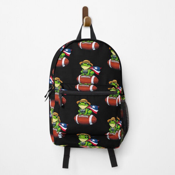 Item preview, Boricua Roots Coqui Frog on Football – Puerto Rico Pride Illustration designed and sold by designleon19.