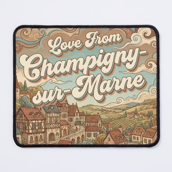 Artikelvorschau, Liebe Grüße aus Champigny-sur-Marne, Frankreich – Vintage-Kunst entworfen und verkauft von Witty Shirts.