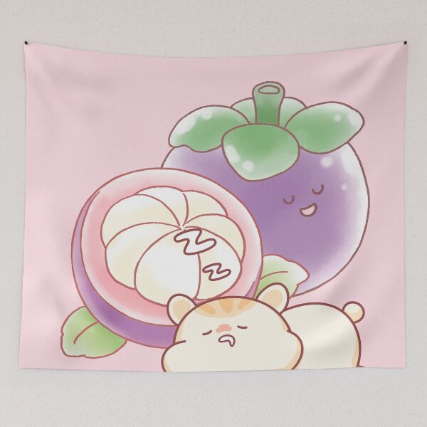 Item preview, Kawaii Hamster Mangosteen - Cute Fruity Nap Aesthetic designed and sold by Kanniax.