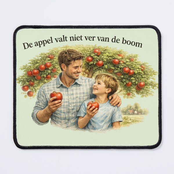 Item preview, De appel valt niet ver van de boom – realistische illustratie designed and sold by Cleora Art .