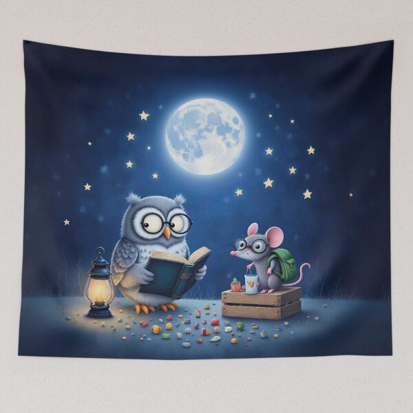 Item preview, Moonlight Storytime – Whimsical Owl and Mouse Reading Under the Stars designed and sold by Whimsical Hug.