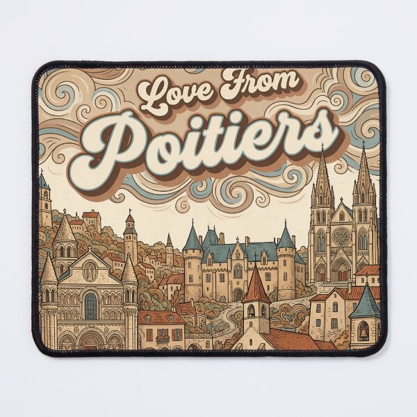 Item preview, Love From Poitiers City of France Vintage Art designed and sold by Witty Shirts.