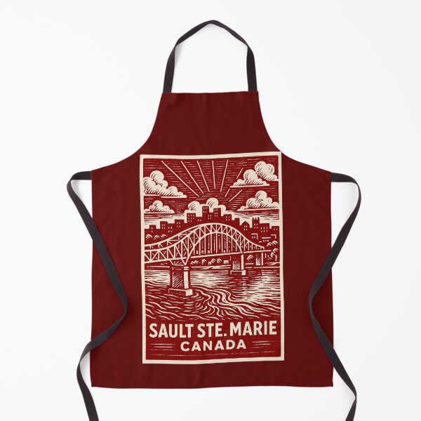 Item preview, Sault Ste.Marie Canada Linocut Style  designed and sold by Thistle-TShop.