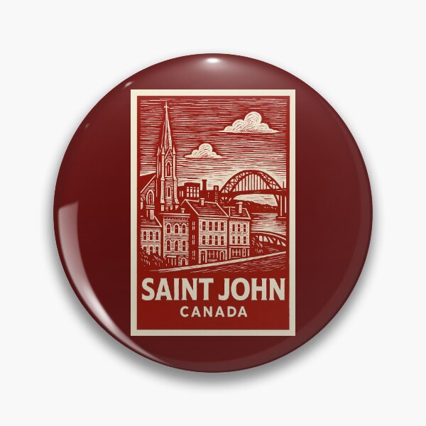 Item preview, Saint John Canada Linocut Style  designed and sold by Thistle-TShop.