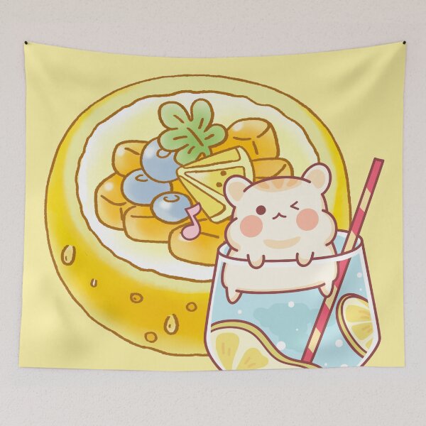Item preview, Kawaii Hamster Lemonade & Melon Dessert - Summer Freshness designed and sold by Kanniax.