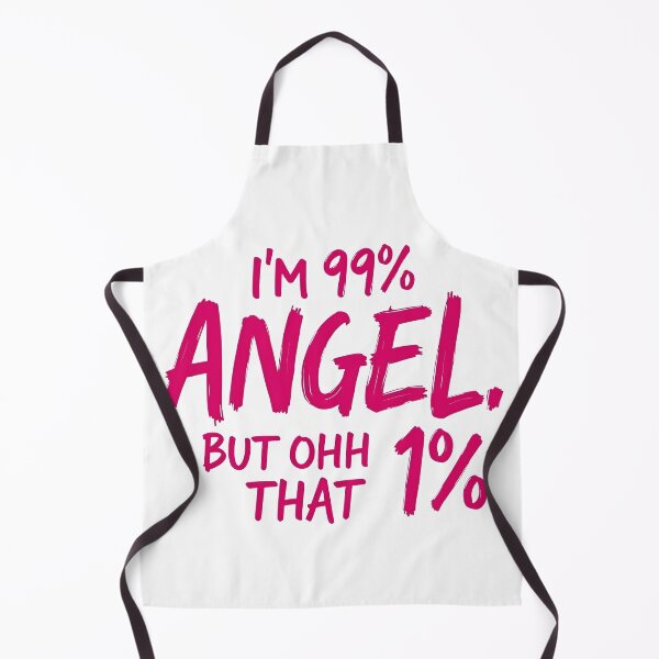 Item preview, I’m 99% Angel But 1% Trouble – Sassy Brush Lettering Quote in Hot Pink | Funny Aesthetic Design designed and sold by Nene's design.