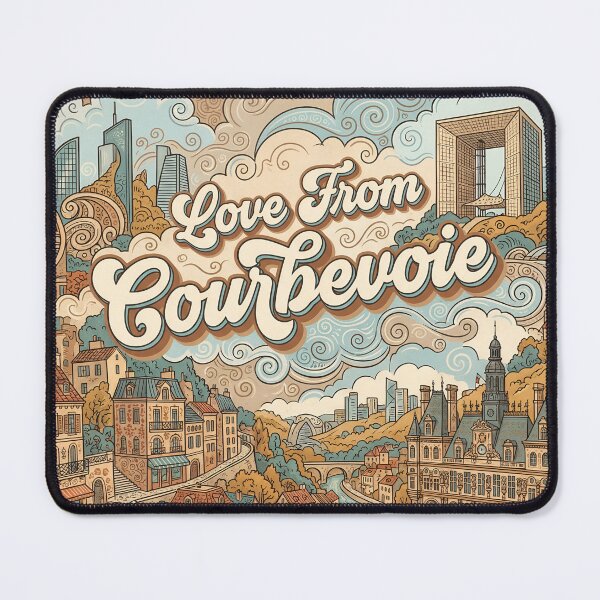 Item preview, Love From Courbevoie City of France Vintage Art designed and sold by Witty Shirts.