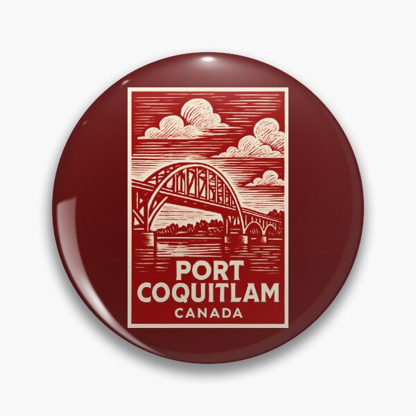 Item preview, Port Coquitlam Canada Linocut Style  designed and sold by Thistle-TShop.