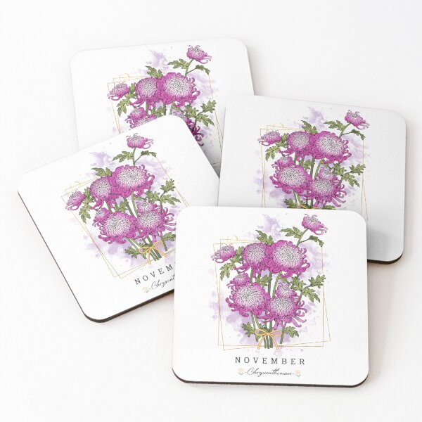 Item preview, November Birth Flower – Chrysanthemum Botanical Illustration designed and sold by ByKubraArt.