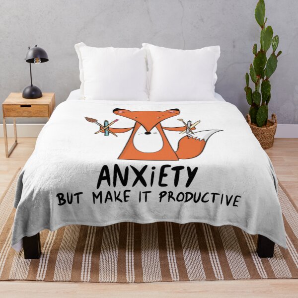 Item preview, Anxiety But Make It Productive Cute Artist Fox designed and sold by DesignFreakArt.