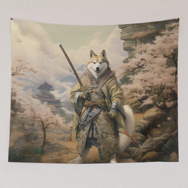 Item preview, Siberian Husky Ronin - Epic Samurai Dog Warrior Art designed and sold by Tommy-Ellie.