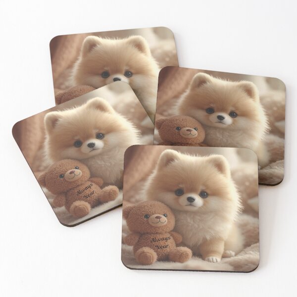 Item preview, Pomeranian_Filo_Teddy Day – Soft Plush Pomeranian with Teddy “Always Near” Art designed and sold by ArtivaNest.