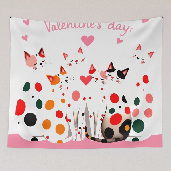 Item preview, Valentine’s Day Cats – Polka-Dot Love Parade designed and sold by meesub.