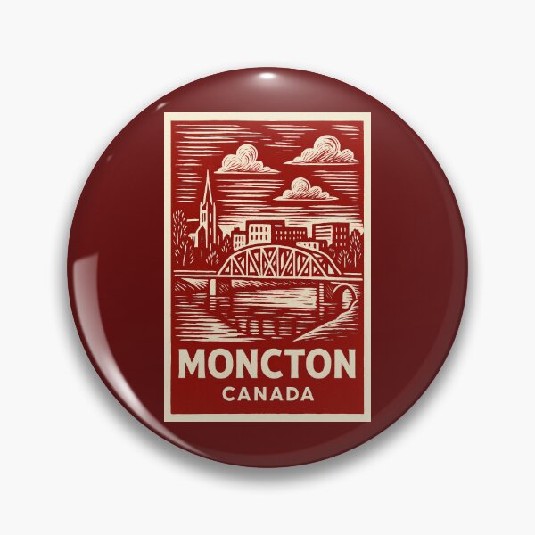 Item preview, Moncton Canada Linocut Style  designed and sold by Thistle-TShop.