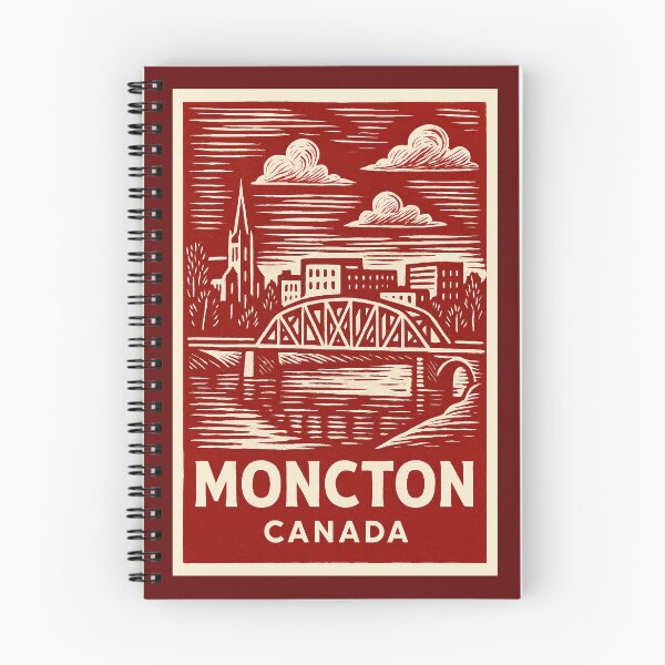 Item preview, Moncton Canada Linocut Style  designed and sold by Thistle-TShop.