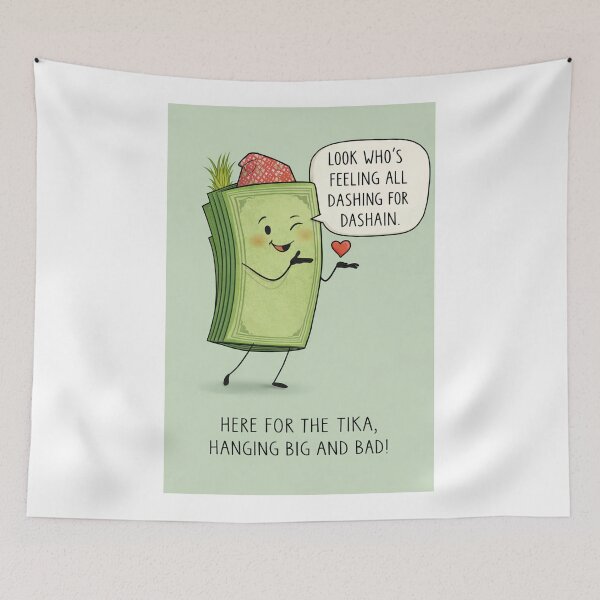 Item preview, Dashain Festival Money Illustration with Jamara and Nepali Culture Humor designed and sold by Aryabek.