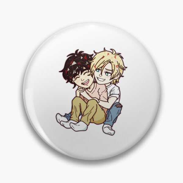 Item preview, Banana Fish Cute Chibi Couple Sitting Together designed and sold by Ciraillard.