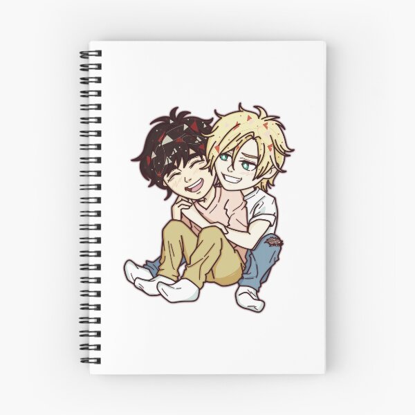 Item preview, Banana Fish Cute Chibi Couple Sitting Together designed and sold by Ciraillard.