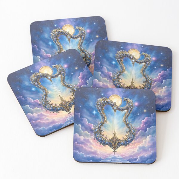 Item preview, Moonlit Celestial Harp – Dreamy Cosmic Fantasy Art designed and sold by nicky2342.