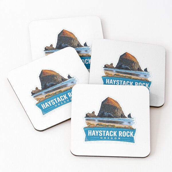 Item preview, Haystack Rock Oregon Coast Vintage Travel Sticker - Pacific Northwest Cannon Beach   Monolithic Sea Stack Sunset Design designed and sold by Blurbean.