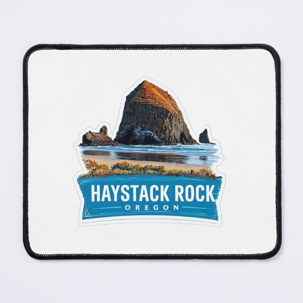 Item preview, Haystack Rock Oregon Coast Vintage Travel Sticker - Pacific Northwest Cannon Beach Monolithic Sea Stack Sunset Design designed and sold by Blurbean.