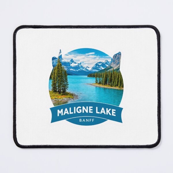 Item preview, Maligne Lake Banff Vintage Travel Badge - Canadian Rockies Turquoise Glacial Lake Alberta Mountain Wilderness Sticker designed and sold by Blurbean.