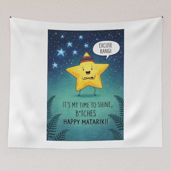 Item preview, Matariki Festival Star Illustration with Humor and Maori Constellation designed and sold by Aryabek.