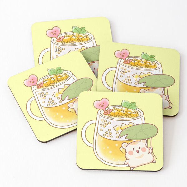 Item preview, Kawaii Hamster Bubble Tea - Summer Drink & Lily Pad Umbrella designed and sold by Kanniax.