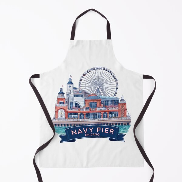 Item preview, Navy Pier Chicago Vintage Travel Sticker - Iconic Ferris Wheel Centennial Wheel Lake Michigan Lakefront Entertainment designed and sold by Blurbean.