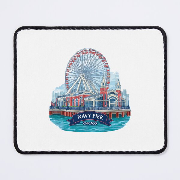Item preview, Navy Pier Chicago Travel Decal - Historic Architecture Centennial Wheel Downtown Skyline Lakefront Badge designed and sold by Blurbean.