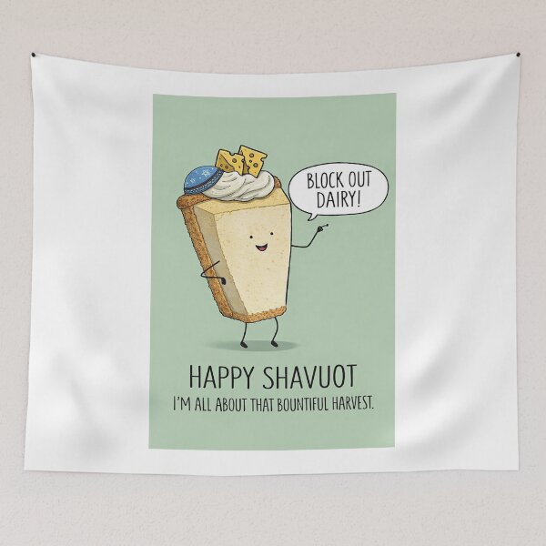 Item preview, Shavuot Cheesecake Illustration with Whipped Cream, Cheese Topping, and Jewish Holiday Theme designed and sold by Aryabek.