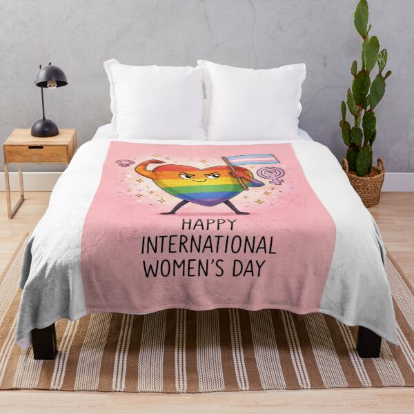 Item preview, International Women’s Day Pride Heart Illustration with Trans Flag and Feminist Power Symbols designed and sold by Aryabek.