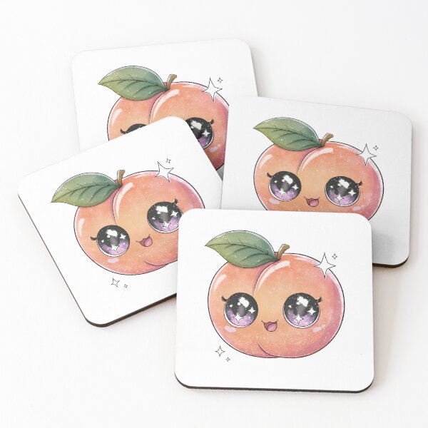 Item preview, Kawaii Peach – Cute Smiling Fruit Illustration designed and sold by CuteSquadStudio.