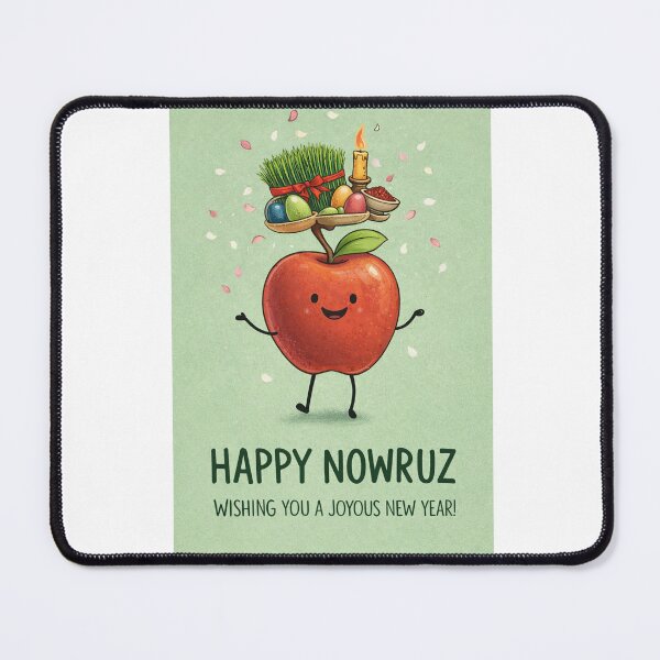 Item preview, Nowruz Apple Illustration with Haft-Seen Items and Persian New Year Symbols designed and sold by Aryabek.
