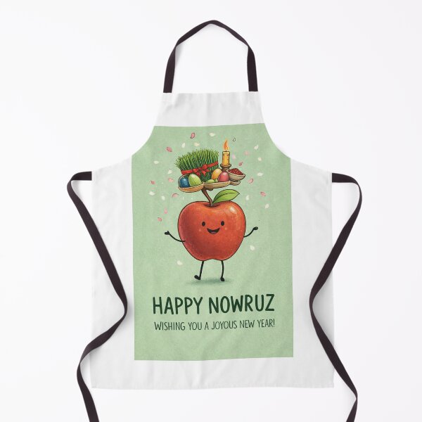 Item preview, Nowruz Apple Illustration with Haft-Seen Items and Persian New Year Symbols designed and sold by Aryabek.