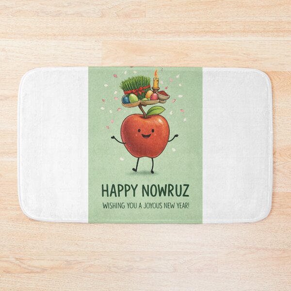 Item preview, Nowruz Apple Illustration with Haft-Seen Items and Persian New Year Symbols designed and sold by Aryabek.